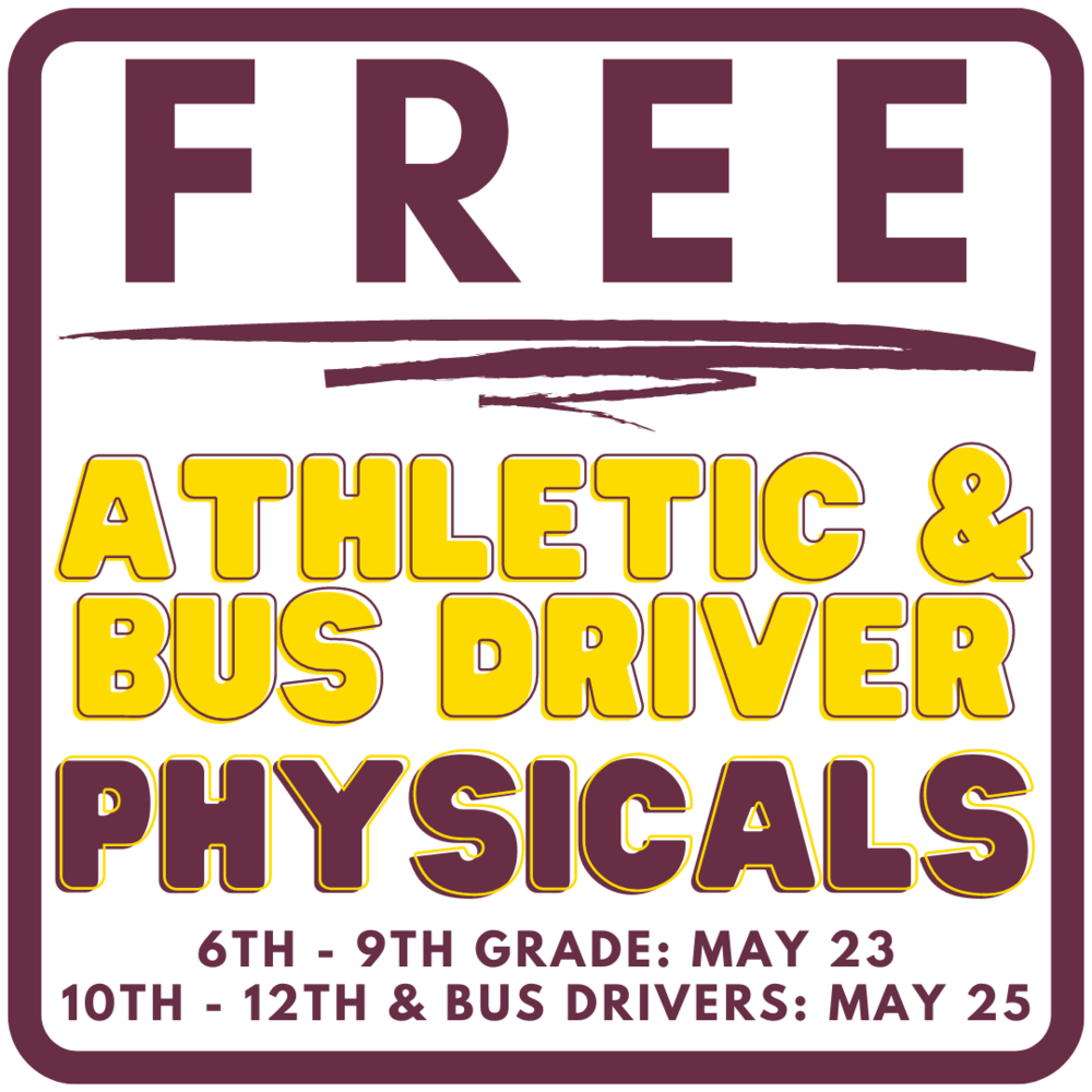 Free Athletic & Bus Driver Physicals