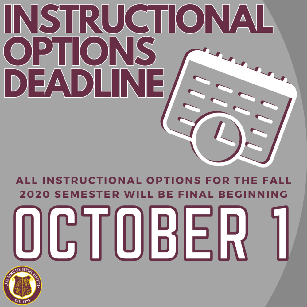 Instructional Options Deadline for Fall Semester