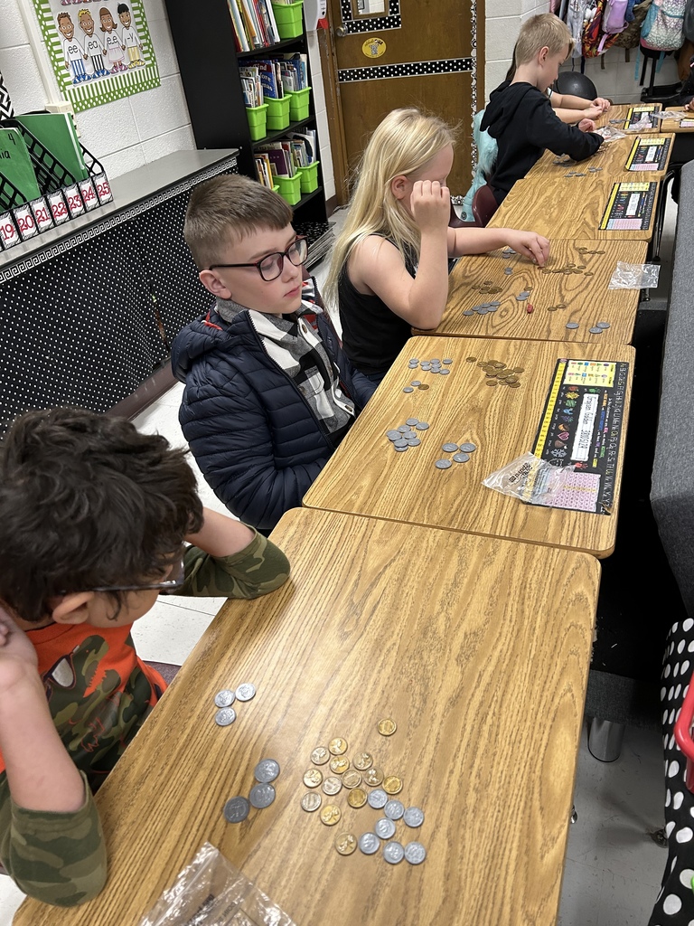 students working with money